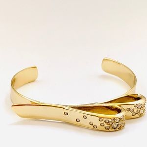 ALEXIS BITTAR • New Rare Ribbon Bracelet Swarovski Crystal Dusted Cuff Bracelet
